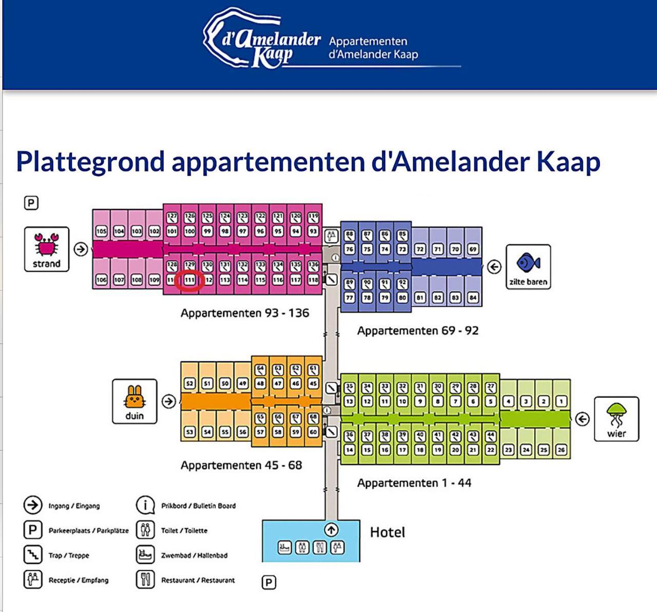Appartement Noorderkragt, Amelander Kaap Hollum  Eksteriør bilde
